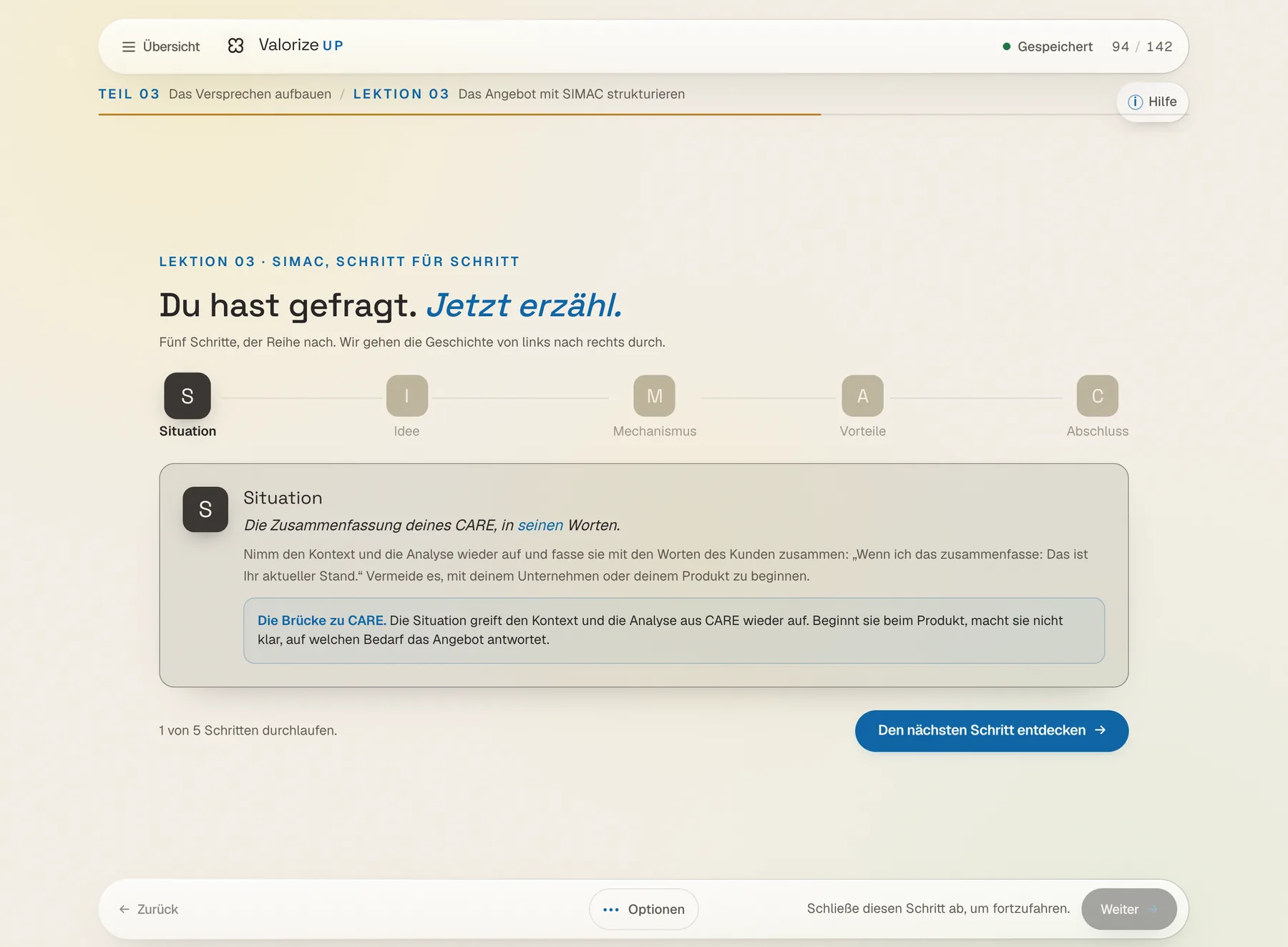 Teil 3: die SIMAC-Struktur, Schritt für Schritt.